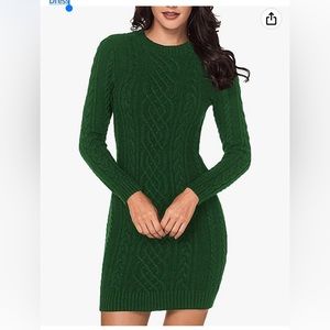 LaSuiveur Women's Slim Fit Cable Knit Long Sleeve Sweater Dress. New